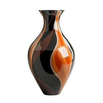 elegante trasparente vaso con Impressionante colori e liscio curve, in mostra artistico artigianato, bellissimo vaso, file di isolato oggetto con ombra su trasparente sfondo png