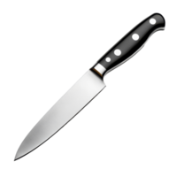 Sharp kitchen knife on a clean surface ready for home cooking and food preparation, Real sharp kitchen knife tool home use hardware on transparent background file png