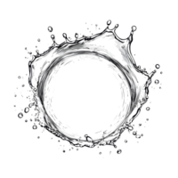 Captivating water splash forming a perfect circle on a transparent background illustrating fluid dynamics, Water splash forming a circle isolated Stock Illustration png