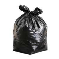 High resolution black garbage bag isolated on transparent background for waste disposal and recycling purposes, HighResolution Black Garbage Bag isolated on transparent background png