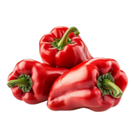 Fresh red peppers stacked on a clean transparent background, showcasing vibrant color and natural shine, red peppers isolated on transparent background png