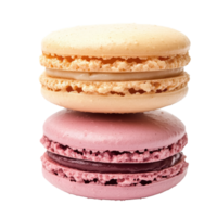 Delicious macarons in pastel colors displayed on a transparent background for a sweet treat, macaron or macaroon on transparent background png