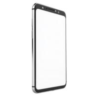 Modern smartphone with a blank screen on a transparent background ready for customization or display, 3d smartphone with blank screen transparent background png