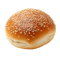 Freshly baked sesame bun bread on a clean transparent background ready for various culinary uses, sesame bun bread on transparent background png