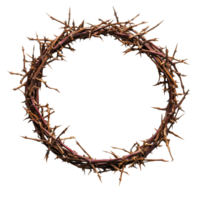 Round crown of thorns isolated on a transparent background for religious and decorative purposes, Round Crown of thorns isolated on transparent background png