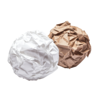 Crumpled transparent and brown paper balls isolated on a transparent background showcasing their textures and colors, Crumpled Paper Balls, transparent and Brown, Isolated on transparent background png