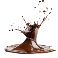 Rich chocolate splash isolated on a transparent background illustrating dynamic movement and texture in a culinary context, Chocolate Splash Isolated on transparent background png