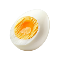 Boiled egg cut in half on a transparent transparent background showcasing its yolk and texture, boiled egg isolated on ransparent transparent background png