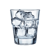 Refreshing glass of water filled with ice cubes on a bright transparent background for a cool beverage experience, Glass of water and ice cubes on transparent background png