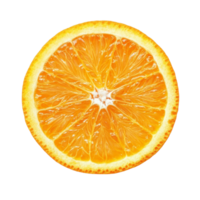 Freshly sliced orange fruit isolated on a clean transparent background showcasing its vibrant color and texture, slice of orange fruit isolated on transparent background png