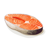 Fresh raw salmon trout steak slice ready for culinary preparation in a kitchen setting, salmon, trout, steak, slice of fresh raw fish, isolated png