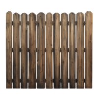 Wood fence with a rustic finish isolated on a transparent background showcasing a traditional design, Wood Fence Isolated on transparent background png