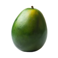 Fresh green mango on a transparent background highlighting its smooth texture and vibrant color, green mango on transparent background png