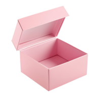 A lovely pink open gift box on a bright transparent background showcasing its empty interior and elegant design, Red open gift box isolated on transparent background png