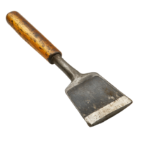 A vintage chisel tool with a wooden handle, perfect for carving and sculpting projects in wood or stone, Chisel tool isolated Stock Photo png