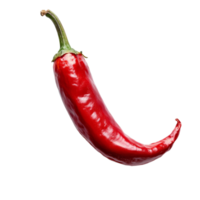 Cayenne pepper on a transparent background showcasing its vibrant red color and curved shape suitable for culinary use and decoration, Cayenne pepper isolated on transparent background png