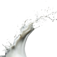 A dynamic curve of milk splash creating an artistic effect against a black background, showcasing fluid motion and texture, Curve milk splash Stock Photo png