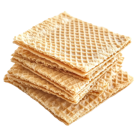 Deliciously stacked wafer dessert showcasing crisp layers on a clean transparent background, wafer dessert on transparent background png