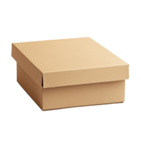 Isolated empty closed cardboard box mockup design suitable for packaging and storage solutions, empty closed cardboard box mockup, file of isolated object with shadow on transparent background png