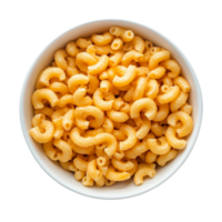 Dry macaroni in a transparent bowl set against a clean transparent background, perfect for cooking inspiration and meal prep ideas, dry macaroni in the transparent bowl on transparent background png