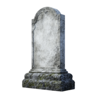 Weathered tombstone isolated on a transparent background showcasing historical memorial design and details, tombstone, file of isolated object on transparent background png
