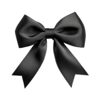 Elegant black ribbon bow isolated on a transparent background for decorative purposes and creativity, black ribbon bow isolated on transparent background png