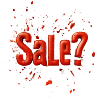 Exploding Sale Question Mark Red Letters png