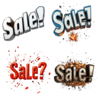 Exploding Sale Text Graphics Variations Displayed png