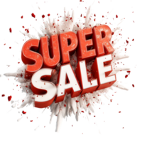 Super Sale Announcement Exploding Text Effect png