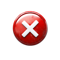 Red Circle Button Showing White Cross Symbol. isolated png