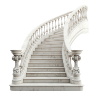 Elegant Marble Staircase With Ornate Railing Design png