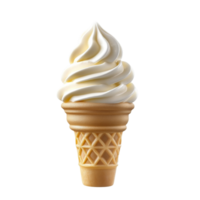 A Single Serving Of Vanilla Soft Serve Ice Cream In A Cone png