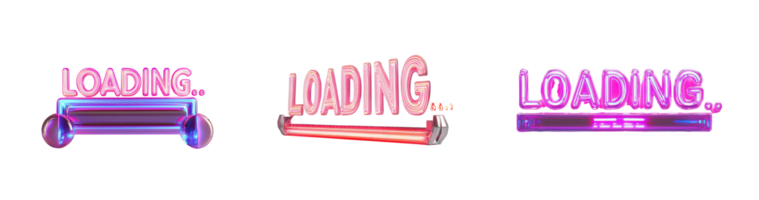 Neon Loading Bars Displaying Progress Animations png