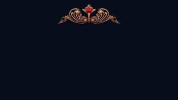 fancy frame and flower ornaments on dark background video