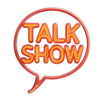 Neon Talk Show Sign in Speech Bubble Design png