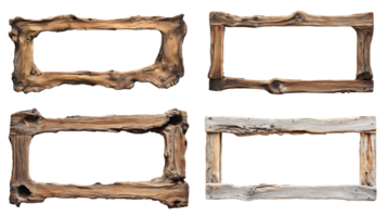 Rustic Wooden Frames Collection Displaying Empty Spaces png