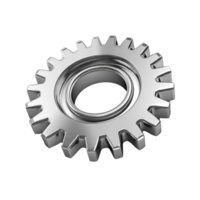 A chrome gear isolated on a black background png