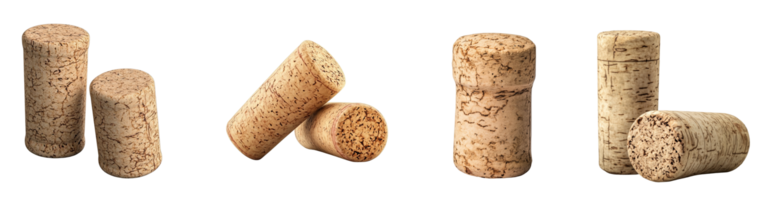 Various Wine Corks Arranged in Different Positions png