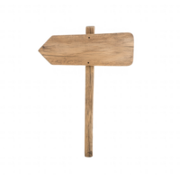 A rustic wooden signpost with an arrow, perfect for guiding or directing paths. png
