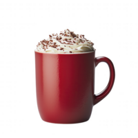 Delicious hot chocolate topped with whipped cream and chocolate shavings. png