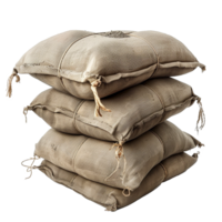 Stacked burlap sacks filled with grain rustic texture earthy tones png