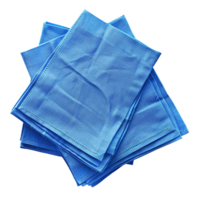 Stack of Blue Linen Napkins Soft Texture Elegant Table Setting, png
