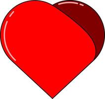 A red heart with a white border, valentine days vector