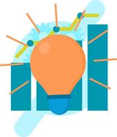 A light bulb with a graph and a bar chart vector