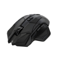 Black Gaming Mouse with Buttons and Scroll Wheel isolated on transparent background png