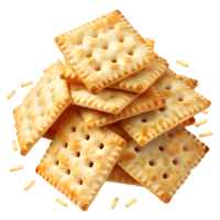 Crispy Square Crackers isolated on transparent background png