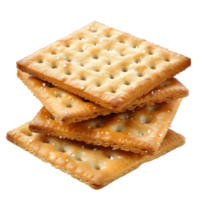 Stack of Salted Crackers isolated on transparent background png