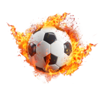 Fiery Soccer Ball isolated on transparent background png