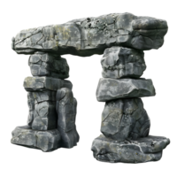 Stone archway with columns isolated on transparent background png