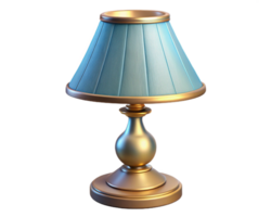 Elegant Table Lamp, Blue Shade, Gold Base, Home Decor, Lighting, Interior Design, Bedroom Lamp, Nigh png